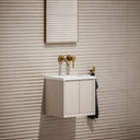 Volini Matte Cappuccino Mini Cloakroom Vanity Unit with Stone Basin 400mm