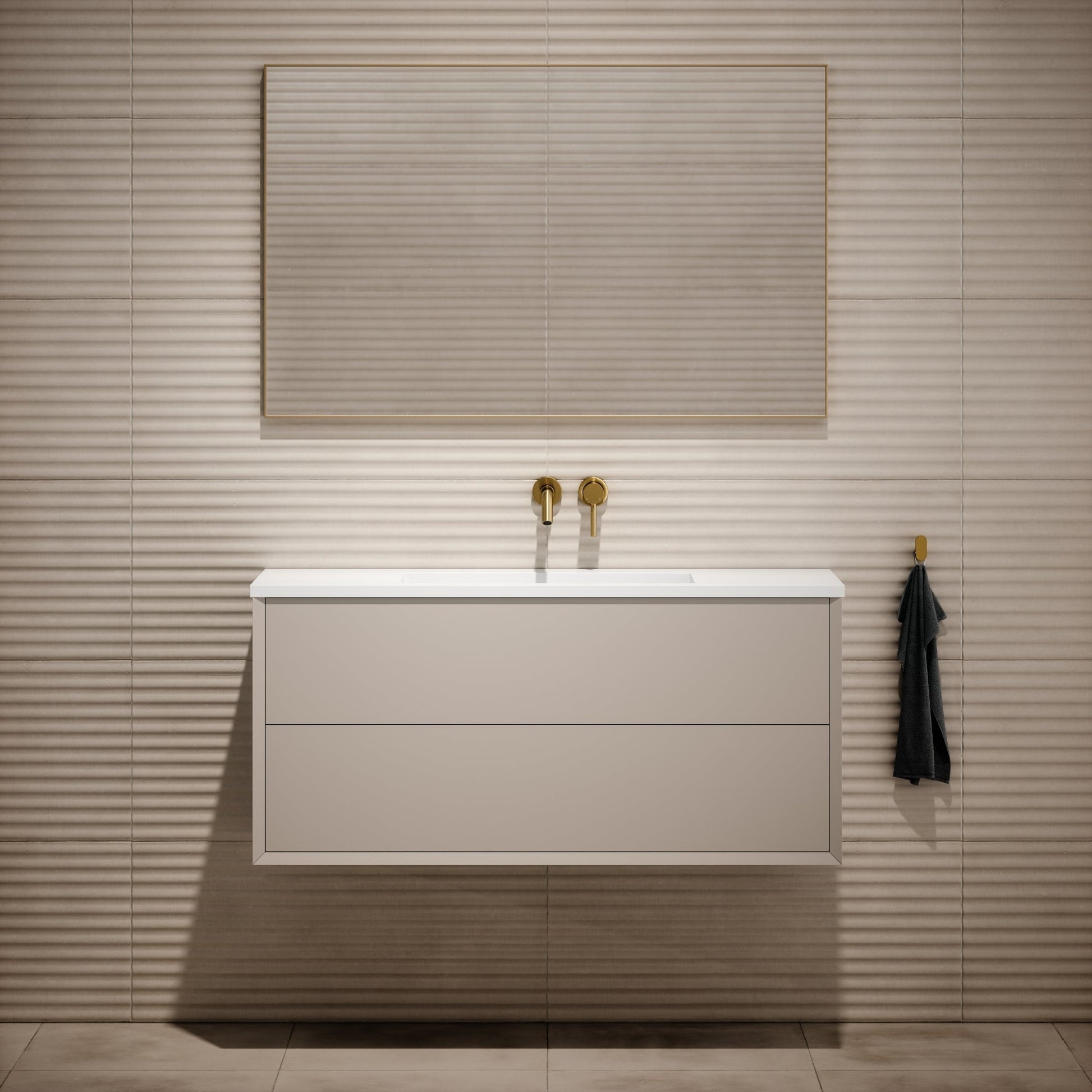 Volini Matte Cappuccino Vanity Unit with Stone Basin 1200mm