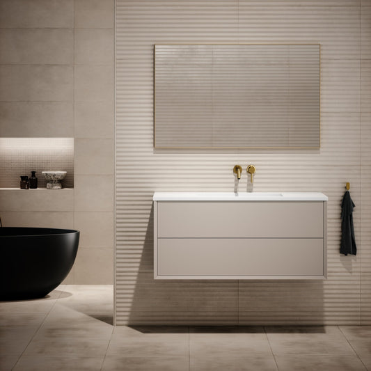 Volini Matte Cappuccino Vanity Unit with Stone Basin 1200mm
