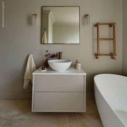 Volini Matte Cappuccino Vanity Unit with Stone Countertop 600mm
