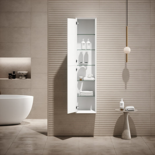 Volini Matte White Bathroom Storage Cabinet 350mm