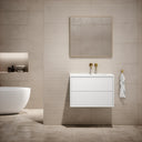Volini Matte White Vanity Unit with Stone Basin 800mm