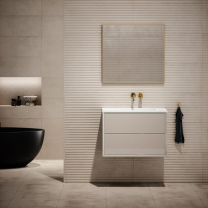 Volini Polished Cappuccino Vanity Unit with Stone Basin 800mm