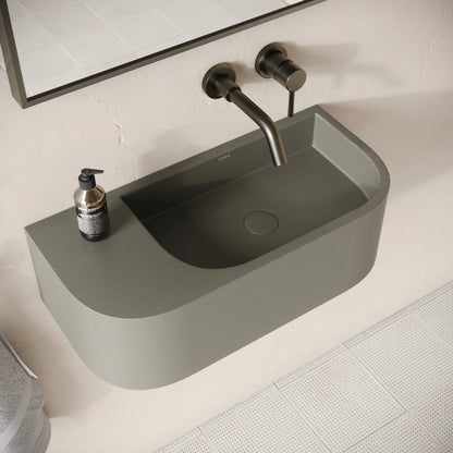 Voluto Oyster Concrete Wall Hung Basin 650mm