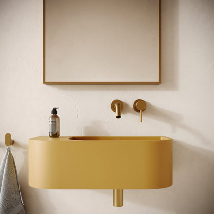 Voluto Saffron Concrete Wall Hung Basin 650mm