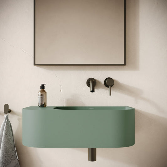 Voluto Seafoam Concrete Wall Hung Basin 650mm