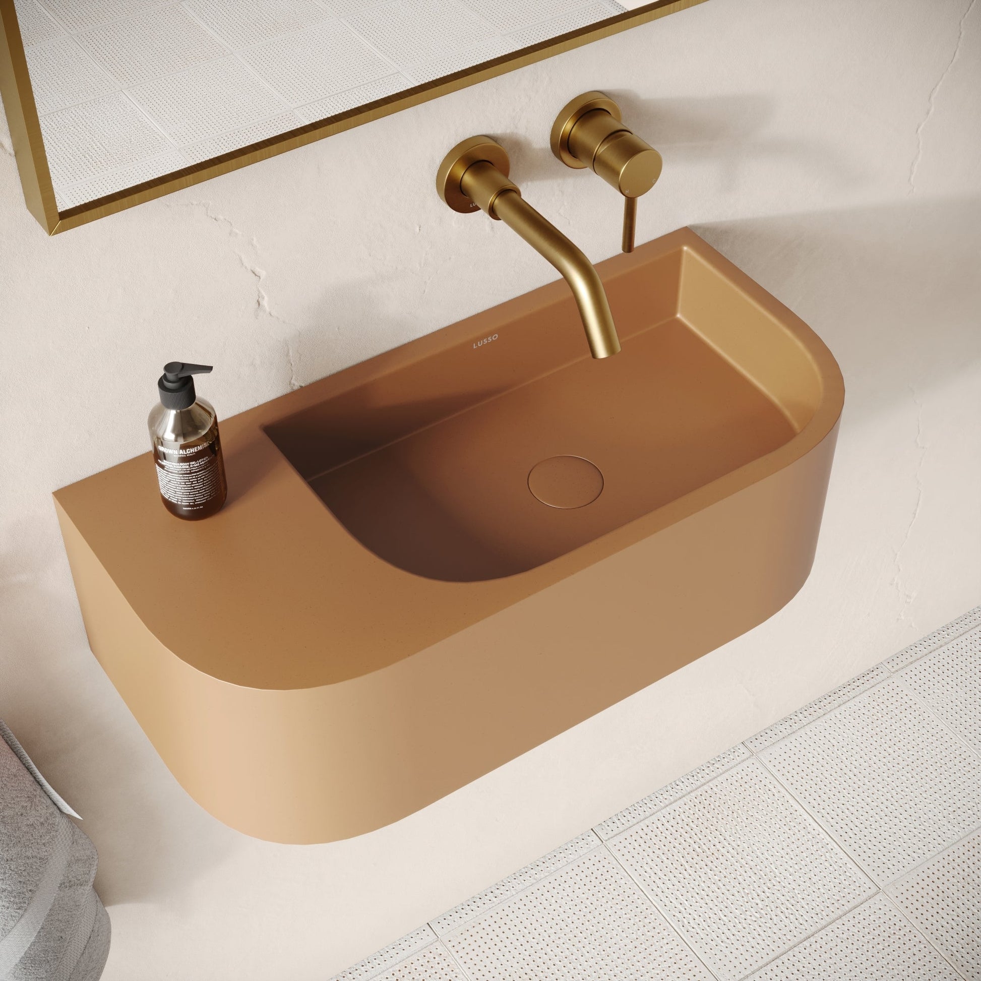 Voluto Sienna Concrete Wall Hung Basin 650mm