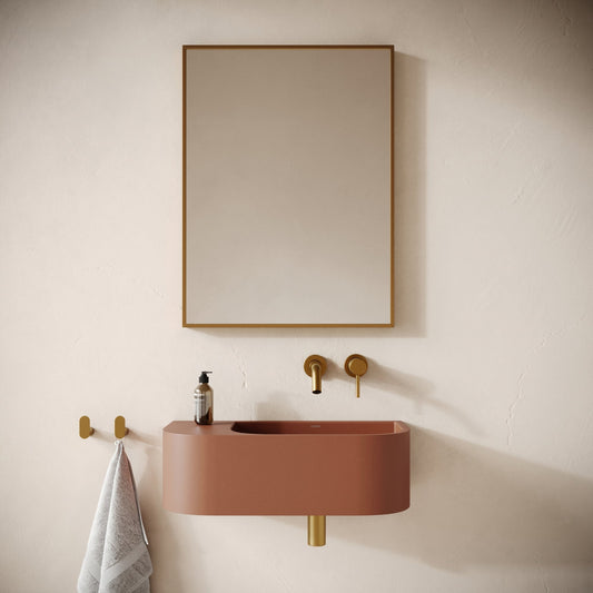 Voluto Terracotta Concrete Wall Hung Basin 650mm
