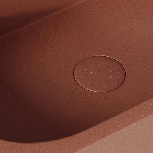 Voluto Terracotta Concrete Wall Hung Basin 650mm