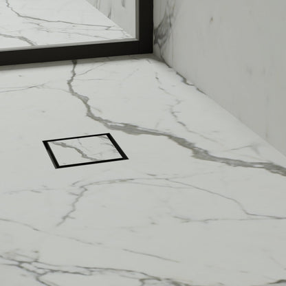 Wet Room Walk in Shower Tray Kit - Centre Drain + Tanking Kit + Matte Black Waste Kit (ALL SIZES)