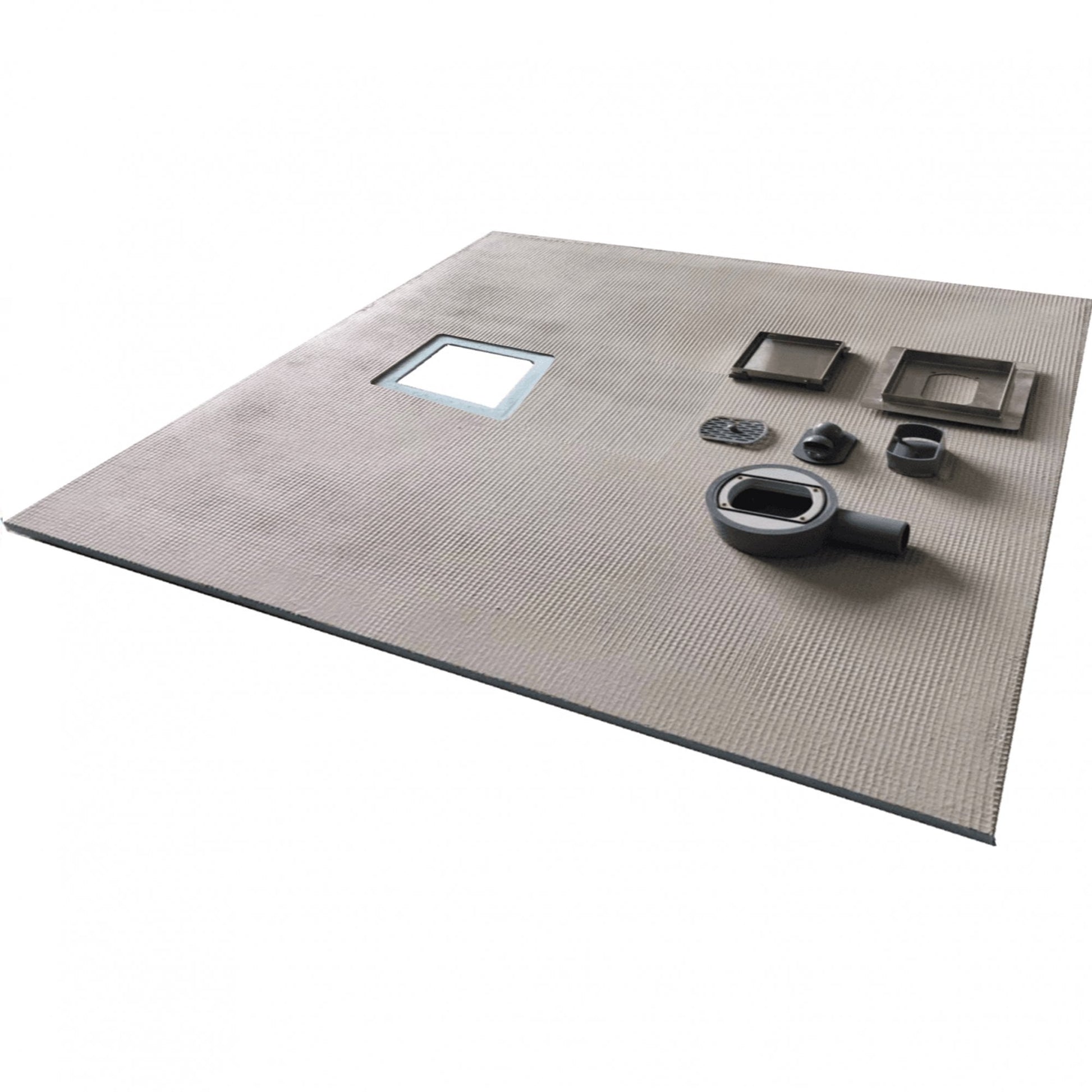 Wet Room Walk in Shower Tray Kit - Offset Drain + Tanking Kit + Brushed Stainless Waste Kit (ALL SIZES)