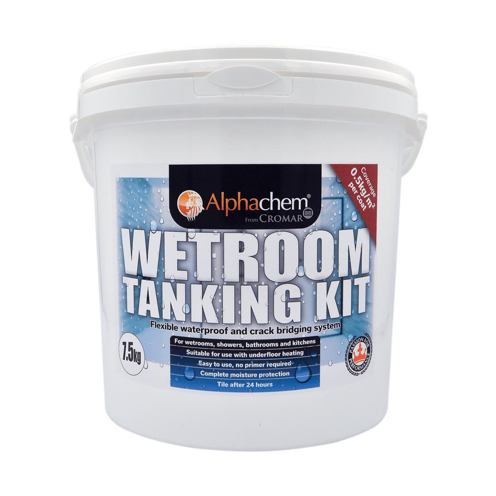 Wet Room Walk in Shower Tray Kit - Offset Drain + Tanking Kit + Matte Black Waste Kit (ALL SIZES)