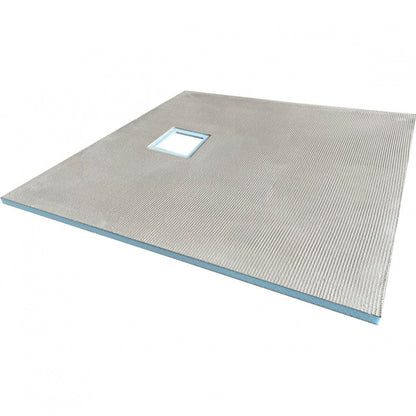 Wet Room Walk in Shower Tray Kit - Offset Drain + Tanking Kit + Matte Black Waste Kit (ALL SIZES)