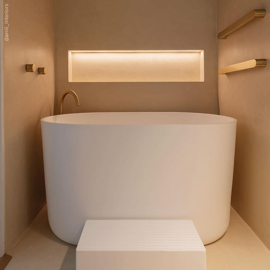 Zen Freestanding Japanese Soaking Bath with Step 1350mm