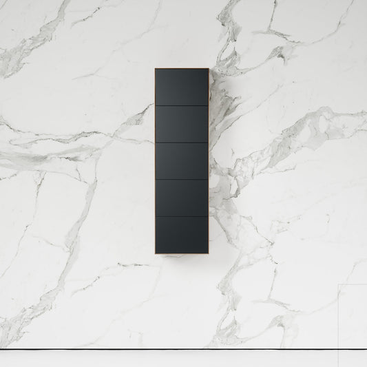 Zotto American Walnut and Black Anthracite Bathroom Storage Cabinet 1200mm
